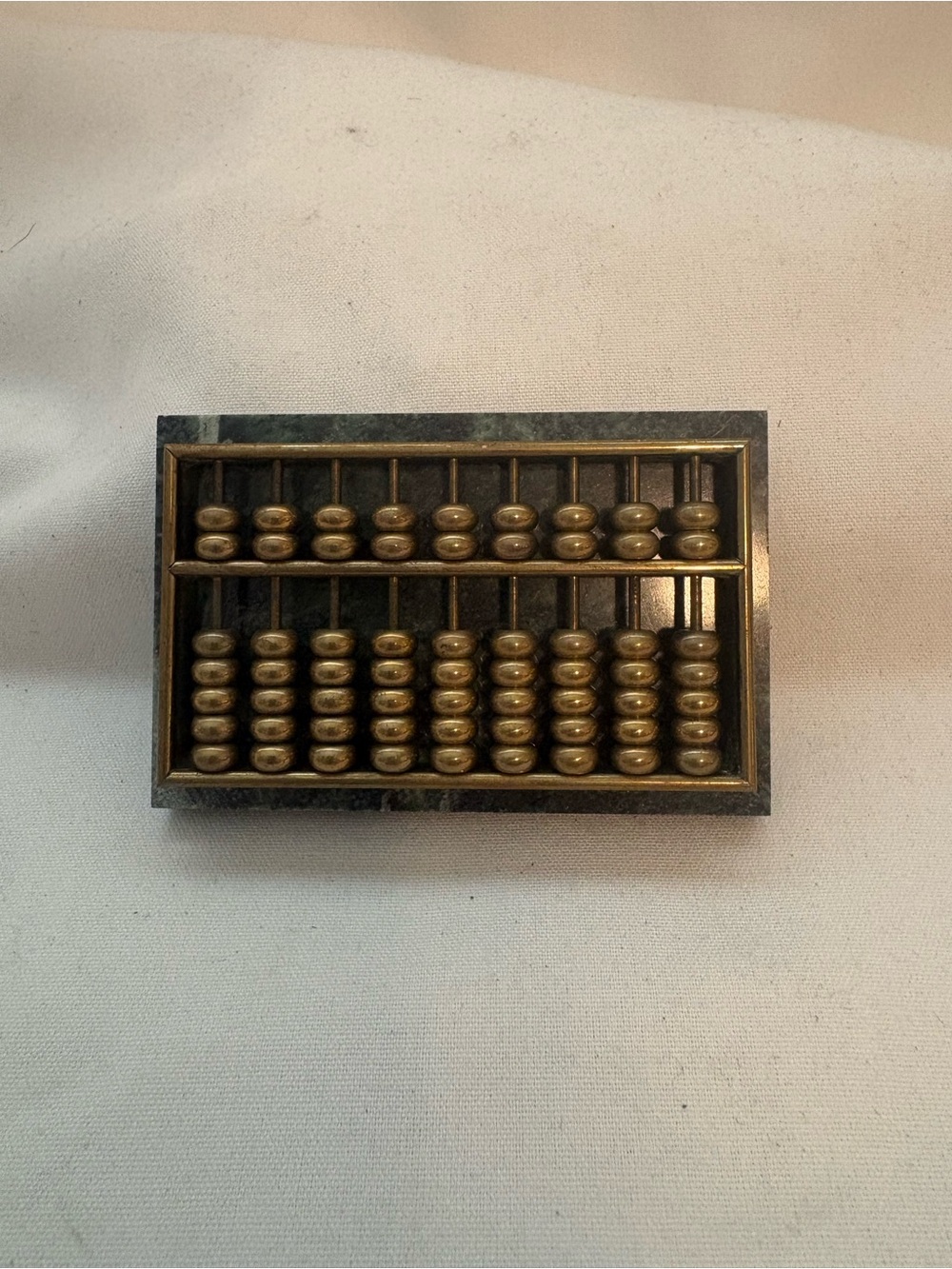 Mini brass abacus counter